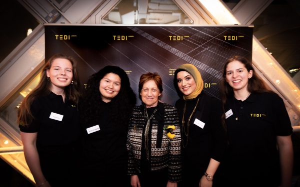 Judy Raper and four students